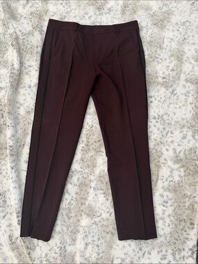 Woman’s Slim Dress Pants in Deep Burgundy
